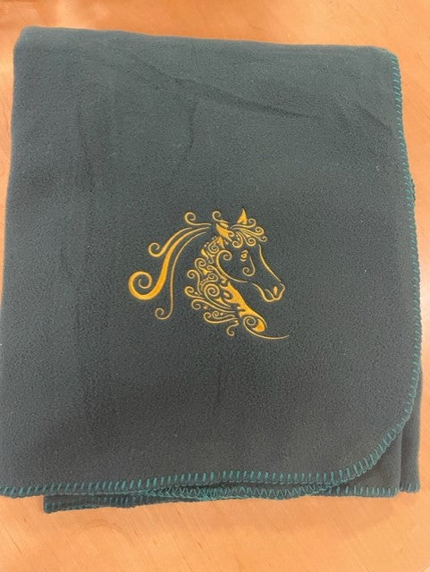 Green Polar Fleece with Horse Head Design