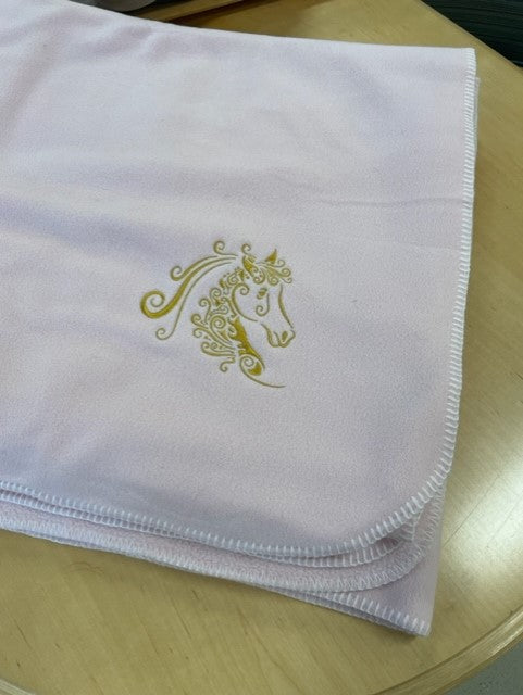 Pink Polar Fleece with Horse Head