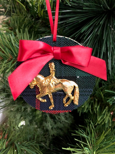 Tartan Plaid Dressage Rider Gold Plated