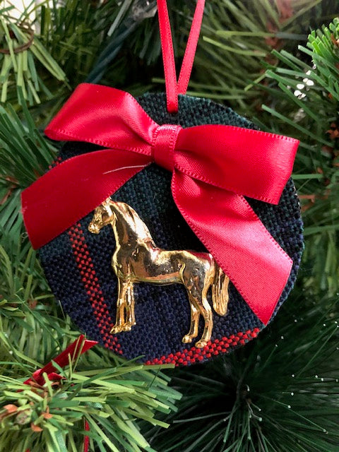 Tartan Plaid Horse Gold Plated